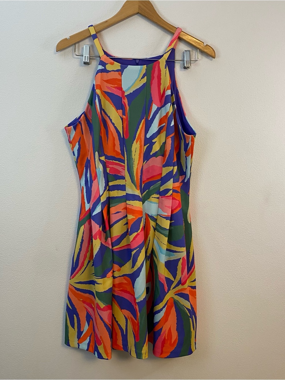 Vince Camuto Colorful Mini Dress High Neck Womens 10